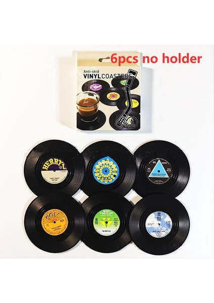 6 Adet Hiçbir Tutucu 1 Takım Bardak Içecekler Için Retro Kayıt Komik Emici Yenilik Vinil Disk Bardak Etkili Koruma Masaüstü Hasarı Önlemek Için (Yurt Dışından)