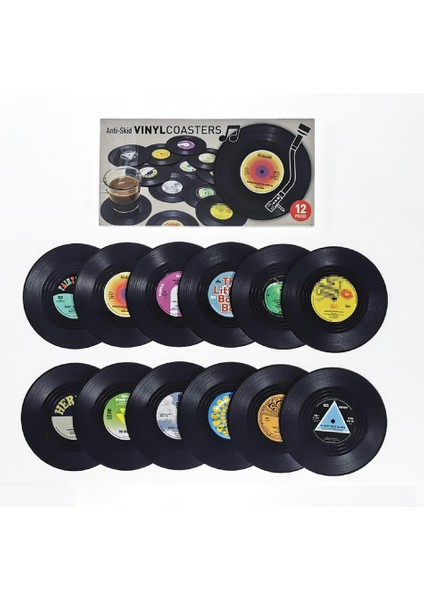 6 Adet Hiçbir Tutucu 1 Takım Bardak Içecekler Için Retro Kayıt Komik Emici Yenilik Vinil Disk Bardak Etkili Koruma Masaüstü Hasarı Önlemek Için (Yurt Dışından)