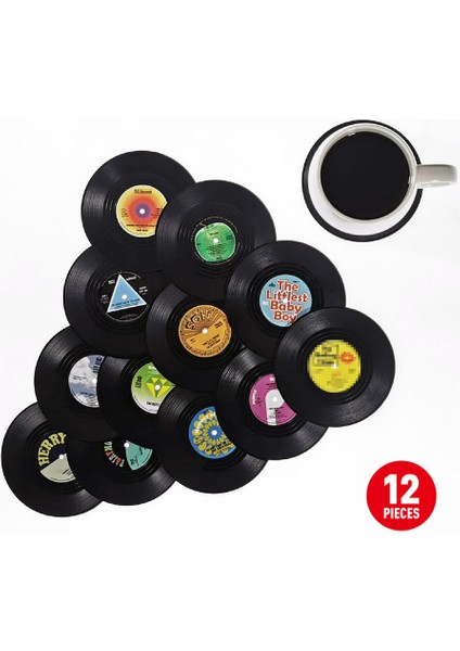 6 Adet Hiçbir Tutucu 1 Takım Bardak Içecekler Için Retro Kayıt Komik Emici Yenilik Vinil Disk Bardak Etkili Koruma Masaüstü Hasarı Önlemek Için (Yurt Dışından)