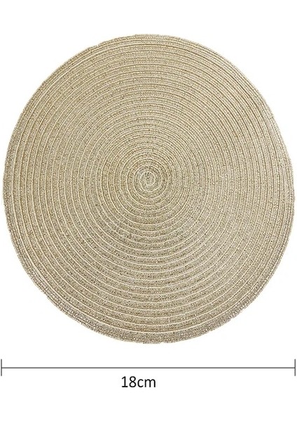 GOLD18CM 4 Adet 2/4/6 Adet Dokuma Yuvarlak Placemat Masa Mat Pad Isıya Dayanıklı Kaseler Kahve Fincanları Coaster Sofra Mat Ev Dekorasyon Mutfak Aracı (Yurt Dışından)