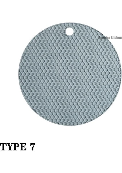 Tip 7 17.5X17.5 cm 1 Adet Silikon Mat Coaster Gıda Sınıfı Malzeme Placemat Kaymaz Masa Mat Mutfak Aksesuarları Araçlar Yuvarlak Bardak Mat (Yurt Dışından)