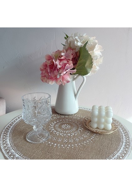 01 Yuvarlak Nakış/dantel Masa Placemat Iskandinav Tarzı Kaymaz Placemat Isı Yalıtım Mobilya Dekorasyonu Mat Kahve Fincanı Paspaslar (Yurt Dışından)