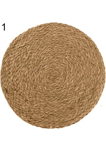 Style1 11 cm Isı Yalıtımı Yuvarlak Ped Coaster Placemat El Yapımı Mısır Su Çim Örgü Mat Placemat Masa Paspasları Ev Dekor Çim Paspaslar (Yurt Dışından)