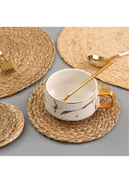 Style1 11 cm Isı Yalıtımı Yuvarlak Ped Coaster Placemat El Yapımı Mısır Su Çim Örgü Mat Placemat Masa Paspasları Ev Dekor Çim Paspaslar (Yurt Dışından) indirimleri