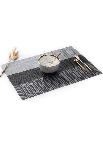 Placemat 14 Dikdörtgen 4 Pcs Yemek Masası Için Placematlar Pvc Bambu Desenli Masa Paspasları Çoklu Renk Kaymaz Isıya Dayanıklı Yıkanabilir Temizlemesi Kolay (Yurt Dışından)