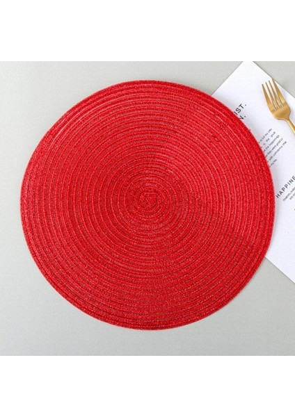 Redb 6 Adet 11 cm 6 Adet/takım Keten Placemats Akşam Yemeği Masa Pedi Masa Coaster Mat Kahvaltı Boho Placemat Yuvarlak Masa Placemat Saman Isı Placemat (Yurt Dışından)