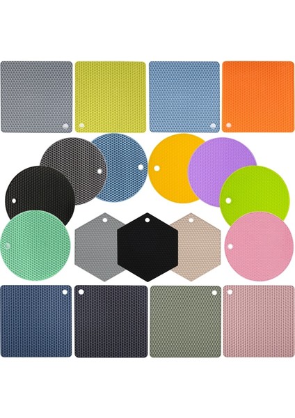 Yuvarlak Mat S4 1 Adet 25 Stil Silikon Mat 230°C Isıya Dayanıklı Pot Tutucuyemek Masası Placemat Kaymaz Pot Tutucu Bardak Altlığı Mutfak Aksesuarları (Yurt Dışından)