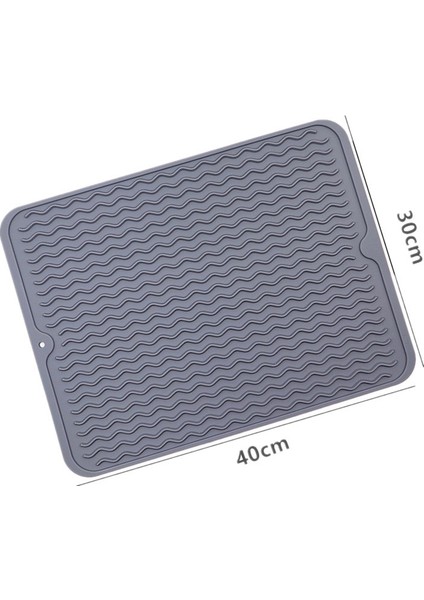E 50X40CM Koyu Gri Resim Olarak Silikon Bulaşık Kurutma Paspasları Kalınlık Isıya Dayanıklı Trivet Damlama Tepsisi Bardak Altlıkları Kaymaz Tencere Tutacağı Masa Mutfak Aksesuarları (Yurt Dışından)