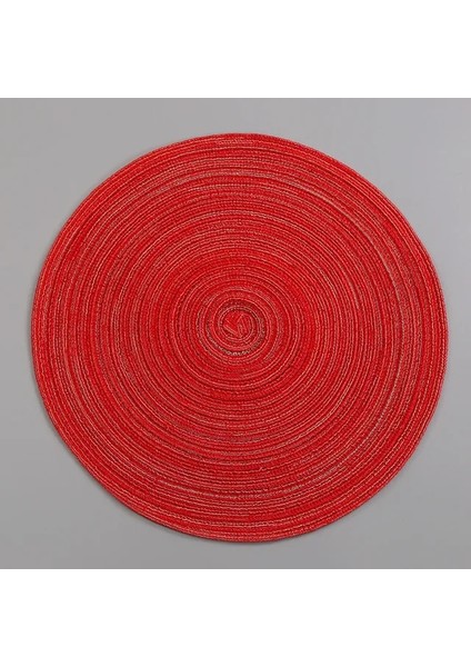 Kırmızı Çap 30 cm Yuvarlak Dokuma Iskandinav Tarzı Kaymaz Placemat Coaster Yalıtım Dolgu Kupa Bardak Masa Mat Ev Dekor Peçete Mutfak Aksesuarları (Yurt Dışından)