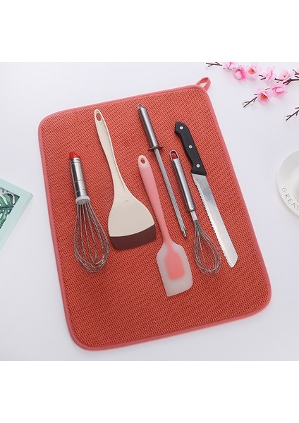 Sarı 30X40CM Masa Bulaşık Kurutma Makinesi Mat 30*40CM Dikdörtgen Bulaşık Kurutma Paspasları Drenaj Pedi Izgara Su Filtresi Isıya Dayanıklı Masa Placemat Mutfak Aletleri (Yurt Dışından)