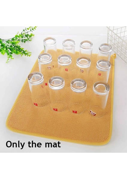 Sarı 30X40CM Masa Bulaşık Kurutma Makinesi Mat 30*40CM Dikdörtgen Bulaşık Kurutma Paspasları Drenaj Pedi Izgara Su Filtresi Isıya Dayanıklı Masa Placemat Mutfak Aletleri (Yurt Dışından)