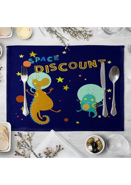 LM3038 32X42CM-KETEN 32X42CM Sevimli Dinozor Keten Placemat Masa Için Yaratıcı Karikatür Hayvan Yemek Masası Mat Müzik Komik Dino Yemek Kasesi Fincan Coaster (Yurt Dışından)
