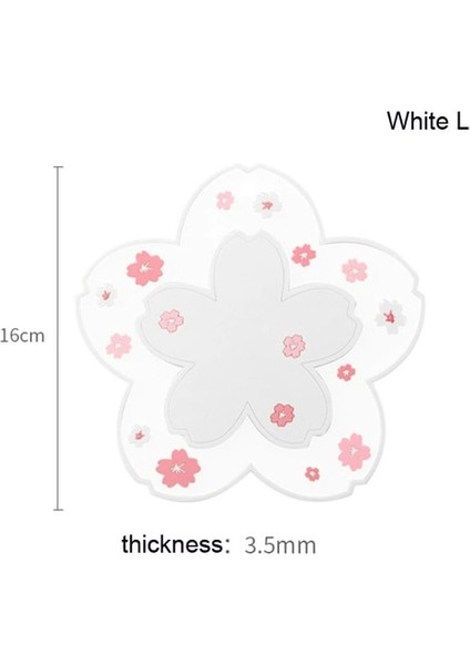 Beyaz L 1 Adet Kawaii Japonya Tarzı Sakura Kahve Fincan Altlığı Kiraz Çiçeği Isı Yalıtımlı Masa Mat Çay Süt Kupa Ev Dekorları (Yurt Dışından)