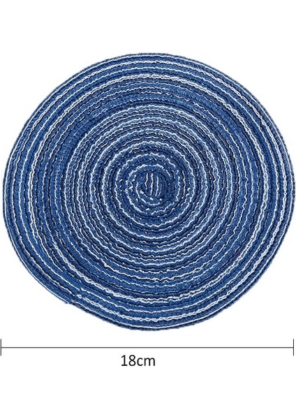 BLUE18CM 6 Adet 2/4/6 Adet Dokuma Yuvarlak Placemat Masa Mat Pad Isıya Dayanıklı Kaseler Kahve Fincanları Coaster Sofra Mat Ev Dekorasyon Mutfak Aracı (Yurt Dışından)