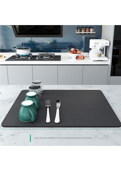 F 30X40 cm Süper Emici Kahve Bulaşık Mat Mutfak Tezgahı Drenaj Pedi Hızlı Tahliye Aracı Banyo Lavabo Için Su Geçirmez Kaymaz (Yurt Dışından) indirimleri