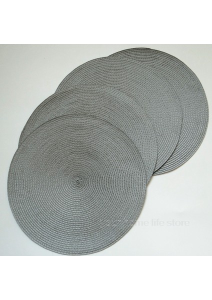 Mor 38CM 4 Adet Yuvarlak Placemats 6 Örgülü Daire Place Mat Yıkanabilir Masa Paspasları Mutfak Yemek Masası Için Set Karışık Renkli Kaymaz Placemats (Yurt Dışından)