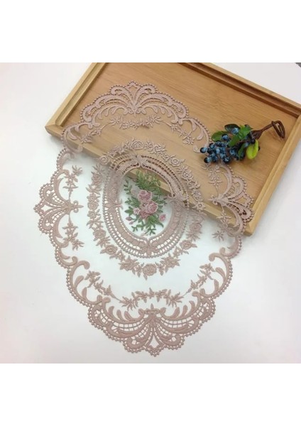 Pk 43X30CM 1 Adet Yemek Masası Örtüsü Işlemeli Masa Örtüsü Zarif Yuvarlak Dantel Masa Örtüsü Kahve Altlıkları Peçete Parti Düğün Dekorasyon (Yurt Dışından)