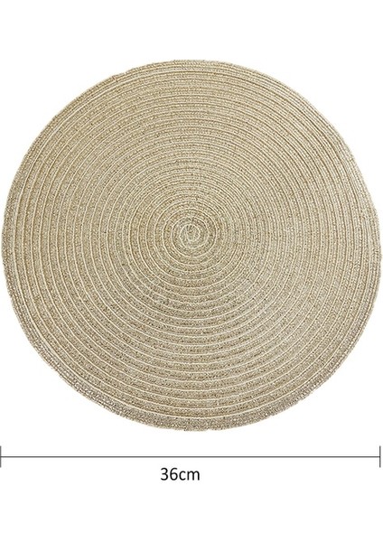 GOLD36CM 6 Adet 2/4/6 Adet Dokuma Yuvarlak Placemat Masa Mat Pad Isıya Dayanıklı Kaseler Kahve Fincanları Coaster Sofra Mat Ev Dekorasyon Mutfak Aracı (Yurt Dışından)