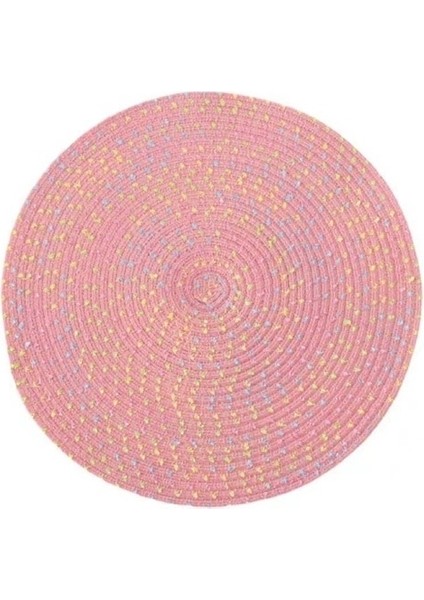Dotpink 6 Adet 30 cm 6 Adet/takım Keten Placemats Akşam Yemeği Masa Pedi Masa Coaster Mat Kahvaltı Boho Placemat Yuvarlak Masa Placemat Saman Isı Placemat (Yurt Dışından)