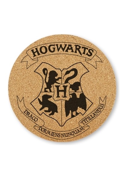 Round-1pcs 10X10CM Hp Cork Coaster Kazınmış Sihirli Sembol Çay Kahve Kupa Içecek Tutucu Mutfak Için Doğal Ahşap Mat Sofra Yuvarlak Içecek Coaster (Yurt Dışından)