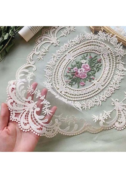B3 43X30CM 1 Adet Yemek Masası Örtüsü Işlemeli Masa Örtüsü Zarif Yuvarlak Dantel Masa Örtüsü Kahve Altlıkları Peçete Parti Düğün Dekorasyon (Yurt Dışından)