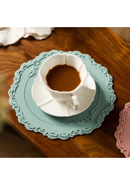 A5 Gösterildiği Gibi Dantel Silikon Bardak Servis Altlığı Kabartma Alt Kaymaz Masa Dekorasyon Mat Mutfak Aksesuarları Yuvarlak Bardak Mat Sofra Pedi (Yurt Dışından) fiyatları