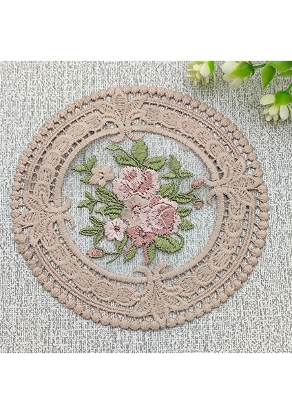 Fasulye Ezmesi 12 cm S Vintage Dantel Haşlanma Önleyici Coaster Nakış Zanaat Kaseler Kahve Fincanları Coaster Avrupa Tarzı Kumaş Masa Yalıtım Mat 12 cm (Yurt Dışından)
