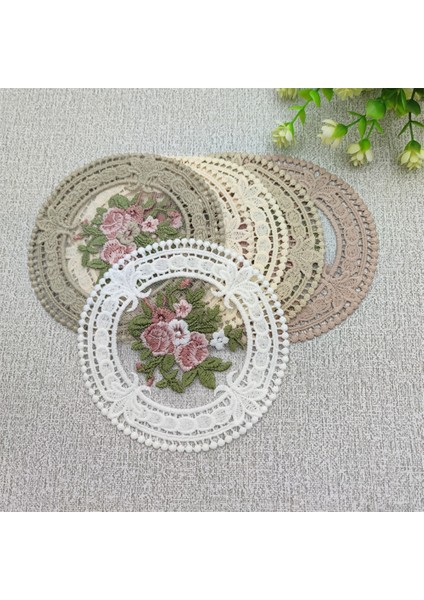 Fasulye Ezmesi 12 cm S Vintage Dantel Haşlanma Önleyici Coaster Nakış Zanaat Kaseler Kahve Fincanları Coaster Avrupa Tarzı Kumaş Masa Yalıtım Mat 12 cm (Yurt Dışından)