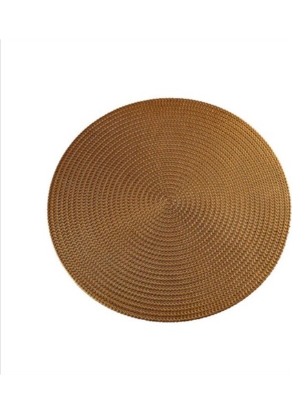 Gül Altın Yuvarlak 38 cm 38 cm Yuvarlak Pvc Placemat Mutfak Yemek Masası Paspaslar Biftek Pedi Anti-Haşlanma Yalıtım Pedleri Ins Nordic Otel Restoran Ev Dekor (Yurt Dışından)