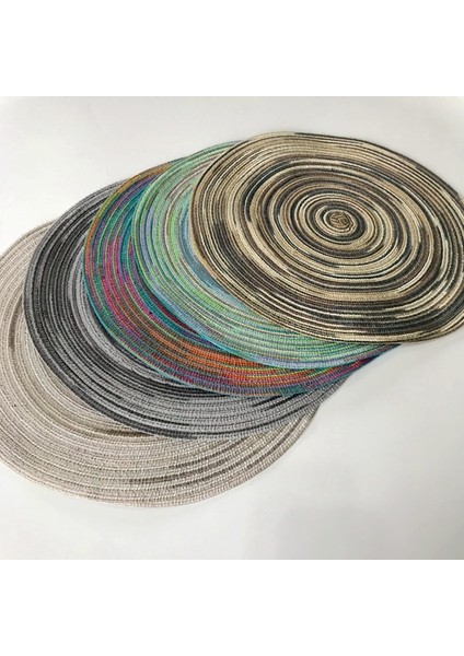 F Yuvarlak 38CM Dekorasyon Yuvarlak Dokuma Yeri Yemek Masası Pedi, Isıya Dayanıklı Mutfak Kaymaz Mat (Yurt Dışından)