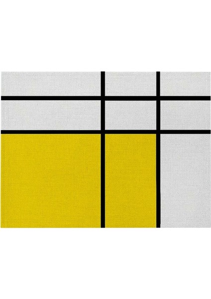 LM3138 32X42CM-KETEN Sarı Pamuk Keten Placemat Masa Geometrik Ananas Meyve Yemek Masası Mat Yemek Kasesi Coaster Pad Ev Dekor 32X42CM (Yurt Dışından)