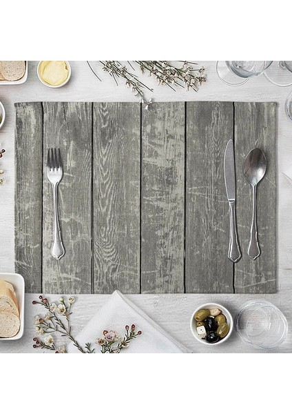 Stil 2 Plaka Mat Yer Paspasları Taklit Ahşap Tahıl Placemat Keten Ped 40*30 cm Yemek Masası Mat Kaymaz Placemats Kase Coaster (Yurt Dışından)