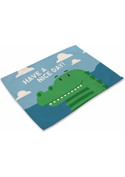LE124 Sevimli Hayvan Çocukça Desen Placemat Mutfak Dekoru Pamuk Keten Yemek Masası Paspaslar Coaster Pad Kase Kahve Fincanı Masa Örtüsü (Yurt Dışından)