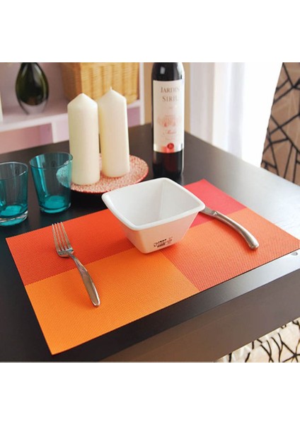 Siyah 4 Adet Set Whq 4 Adet/takım Placemats Pvc Masa Mat Renk Bloğu Yemek Disk Pedleri Bardak Şömine Napperon 30*45 cm Plaka Bar Tapete De Lugar (Yurt Dışından) fiyatları