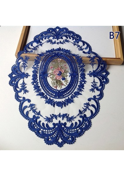 B7 43X30CM 1 Adet Yemek Masası Örtüsü Işlemeli Masa Örtüsü Zarif Yuvarlak Dantel Masa Örtüsü Kahve Altlıkları Peçete Parti Düğün Dekorasyon (Yurt Dışından)