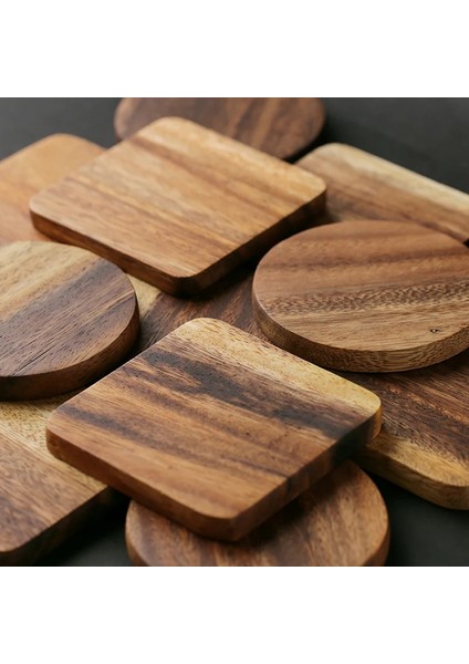 Kare 1 Adet Ahşap Coaster Kare Yuvarlak Kupa Bardak Kahve Çay Bardağı Paspaslar Masa Mat Pad Ahşap Içecek Bardak Placemats Masa Aksesuarları (Yurt Dışından)