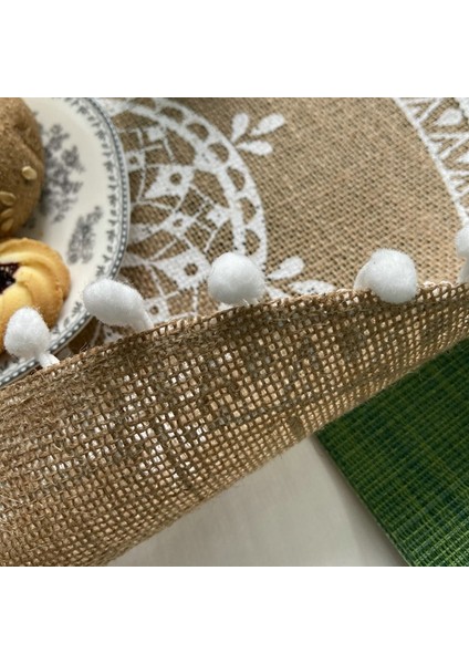 2CD-51001-017 Yuvarlak 38 cm Iskandinav Tarzı Kaymaz Mutfak Placemat Coaster Pamuk Keten Nakış Ped Bulaşık Kahve Fincanı Masa Mat Ev Dekor 51001 (Yurt Dışından) indirimleri