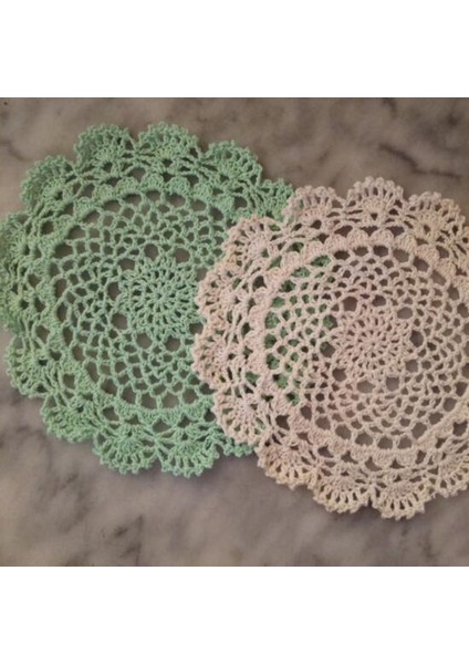 Sarı Yuvarlak Yuvarlak 20 cm 2023 Modern Dantel Pamuk Masa Yer Mat Tığ Işi Yuvarlak Kahve Placemat Ped Noel Pan Coaster Fincan Kupa Çay Yemek Bardak Altlığı Peçete Mutfak (Yurt Dışından)
