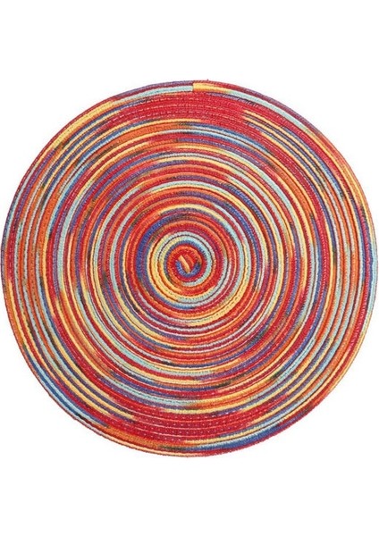 Kırmızı 30CM Masa Mat 11CM-38CM Yuvarlak Dokuma Placemats Mutfak Isıya Dayanıklı Kaymaz Fincan Mat Restoran Ev Dekorasyon Yemek Masası Pedi (Yurt Dışından)