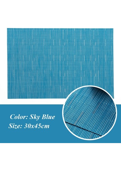 Gök Mavisi 4 Adet-Paket 2/4/6 Adet Placemats Pvc Yemek Masası Mat Örgü Disk Pedleri Kase Bardak De Cozinha 30*45 cm Plaka Bar Mutfak Sehpa Mat (Yurt Dışından)