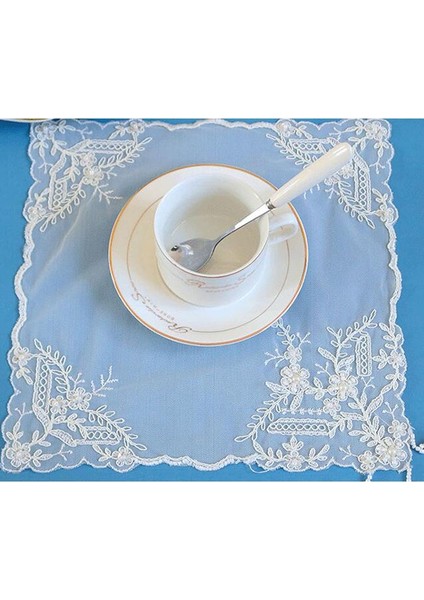 Altın 1 Kare 28 cm Yenı Örgü Boncuk Noel Çiçek Nakış Masa Yer Mat Kumaş Ped Fincan Altlığı Tabak Yemek Placemat Mutfak Kahve Çay Bardak Altlığı Peçete (Yurt Dışından)