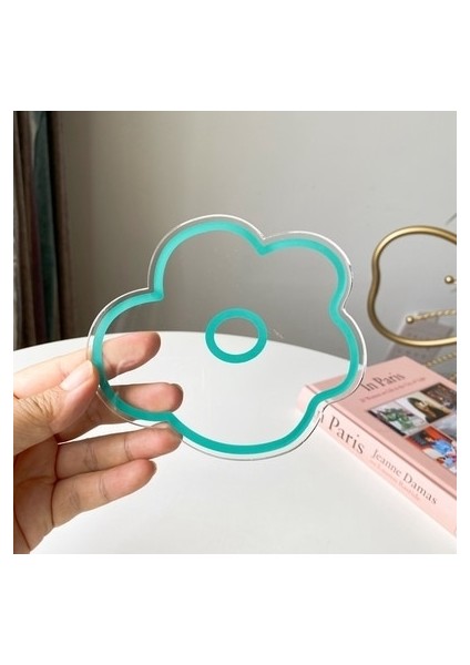 Stil 7 Kore Ins Renkli Akrilik Su Geçirmez Coaster Yalıtım Fincan Altlığı Kahve Süt Su Mat Çiçek Çilek Payet Anti Kayma 1 * Pc (Yurt Dışından)