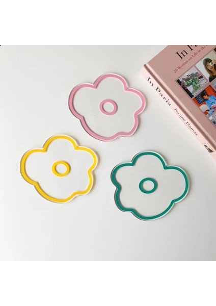 Stil 7 Kore Ins Renkli Akrilik Su Geçirmez Coaster Yalıtım Fincan Altlığı Kahve Süt Su Mat Çiçek Çilek Payet Anti Kayma 1 * Pc (Yurt Dışından) modelleri