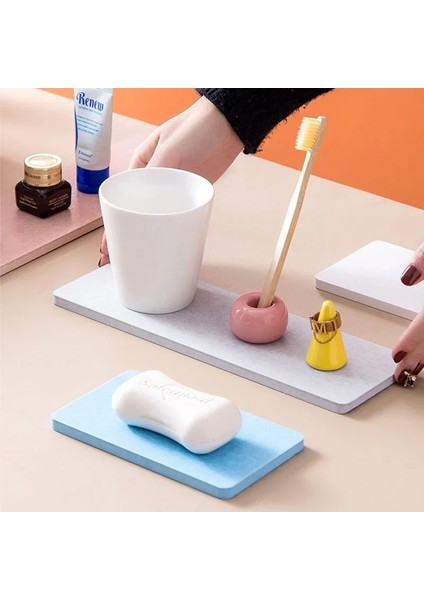 B6 S Emici Diatomit Coaster Nordic Ins Banyo Rafı Çabuk Kuruyan Sabunluk Kaymaz Su Bardağı Altlığı Mildewproof Masa Altlığı (Yurt Dışından)