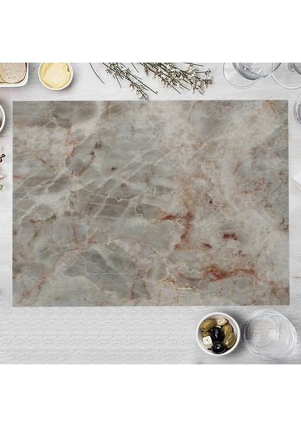 LM3587 32X42CM-KETEN 32X42CM Kahverengi Mermer Mutfak Servis Altlığı Çok Renkli Kaya Doku Pamuk Keten Yemek Masası Mat Kase Coaster Pad Ev Dekorasyon (Yurt Dışından)