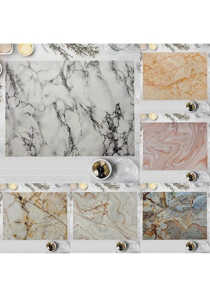 LM3587 32X42CM-KETEN 32X42CM Kahverengi Mermer Mutfak Servis Altlığı Çok Renkli Kaya Doku Pamuk Keten Yemek Masası Mat Kase Coaster Pad Ev Dekorasyon (Yurt Dışından) modelleri