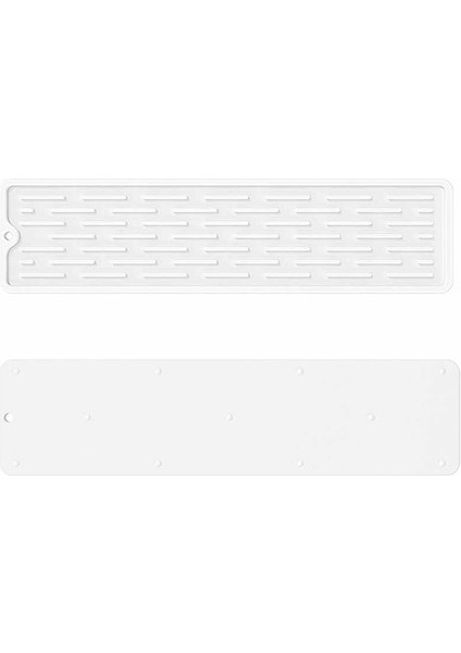 Beyaz 55X8CM 55/35CM Silikon Sofra Yastık Kaymaz Lavabo Tepsisi Mutfak Eşyaları Koruma Mat Bulaşık Kurutma Yastık Pedi Depolama Lavabo Drenaj Mat (Yurt Dışından)