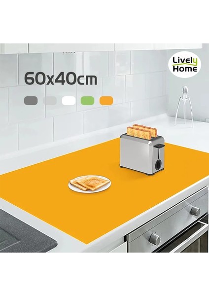 Turuncu 60X40CM Büyük Silikon Placemat 1mm Mutfak Masa Mat Pişirme Hamuru Yoğurma Pasta Tezgahı Yemek Tabağı 60X40 Isıya Dayanıklı Mat Pad (Yurt Dışından)
