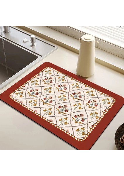 Drenaj Paspasları I S 30 x 40CM Emici Kahve Pedi Bulaşık Kurutma Sofra Paspasları Büyük Mutfak Tezgahı Drenaj Matı Hızlı Kuruyan Pedler Placemat Banyo Drenaj Pedi (Yurt Dışından)