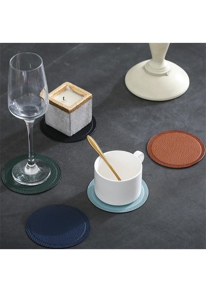 Haki 10CM 10CM Pu Deri Bardak Altlığı Yuvarlak Kaymaz Fincan Mat Isı Yalıtımı Yemek Mat Yağ Tavası Kase Mat Masa Mat Mutfak Aksesuarları (Yurt Dışından) fiyatları